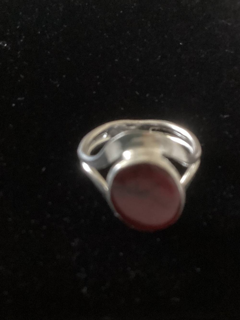 Sterling Silver Red Jasper Oval Ring Size7 3/4 - Picture 2 of 3